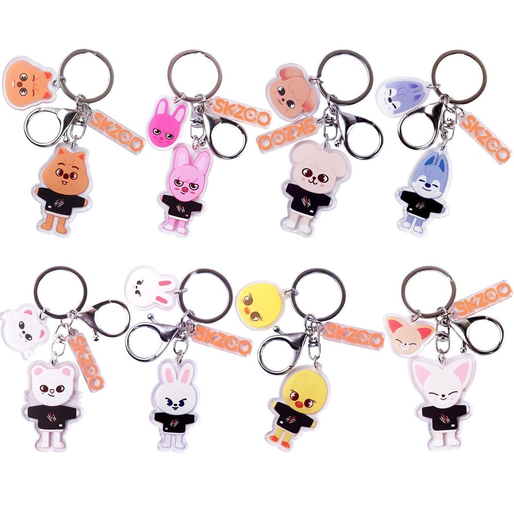 9530 8Pcs SK-Z Acrylic Keychain Cute Cartoon Pendant Key Chain Backpack